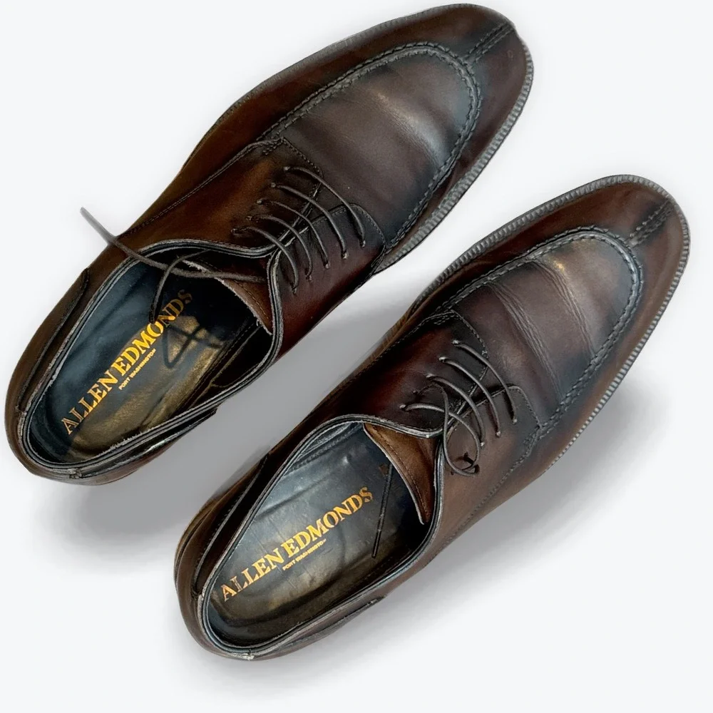 Allen Edmonds Brown Leather Cap Toe Derby Dress Shoes Mens Size‎ 11 Quiet Luxury